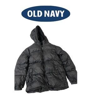 🖤 Old Navy Boys Black Puffer Coat (Medium 8)